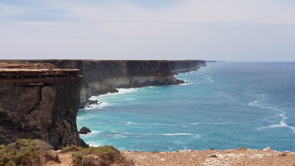The Great Australian Bight while crossing the Nullarbor on our Australia road trip