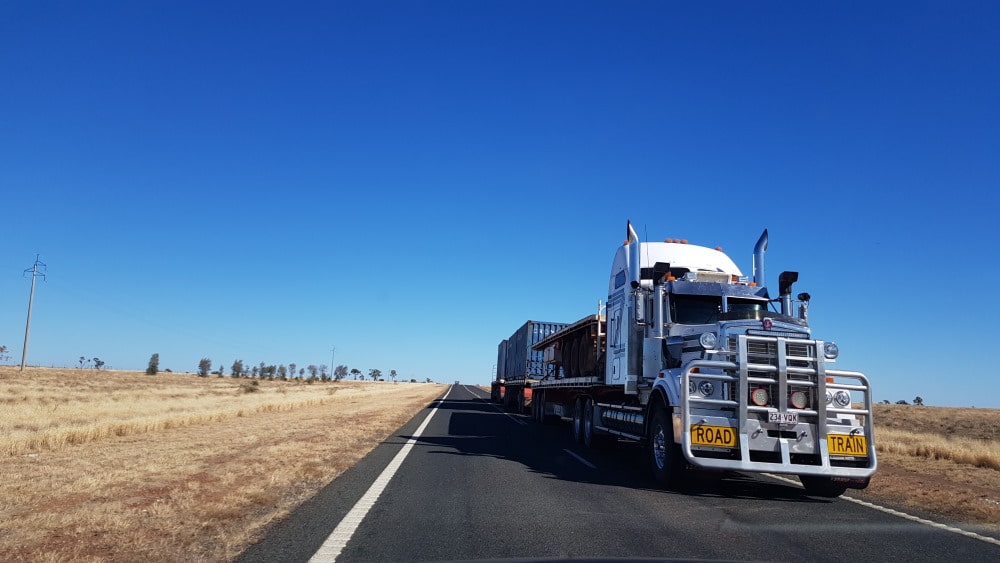 The road to Longreach in outback Queensland