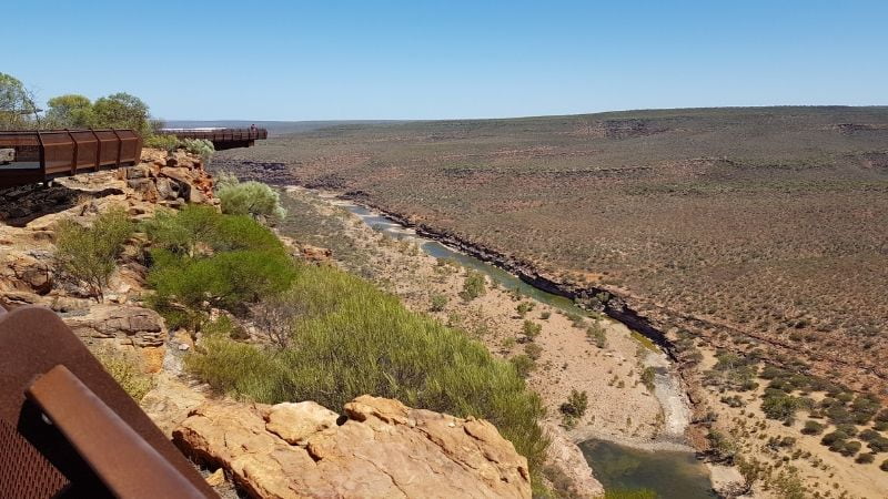 Be sure to stop at the Kalbarri Skywalk on your Perth to Darwin road trip
