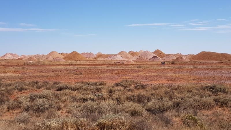Opal mines you will pass on your drive from Adelaide to Coober Pedy 
