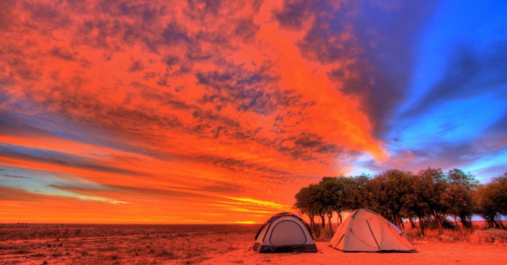 Camping in outback Australia